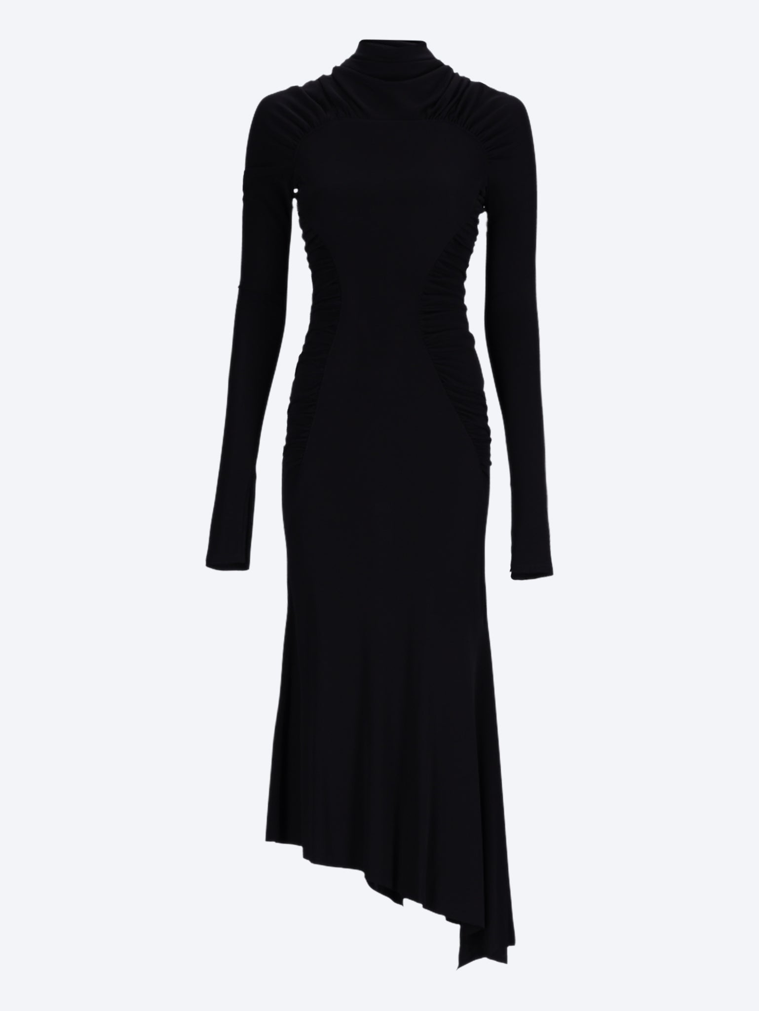Robe froncée à manches longues 1