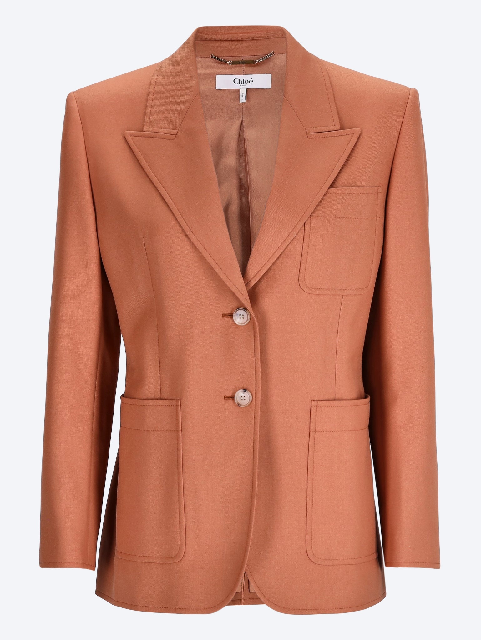 Veste de tailleur à simple boutonnage en gabardine de laine 1