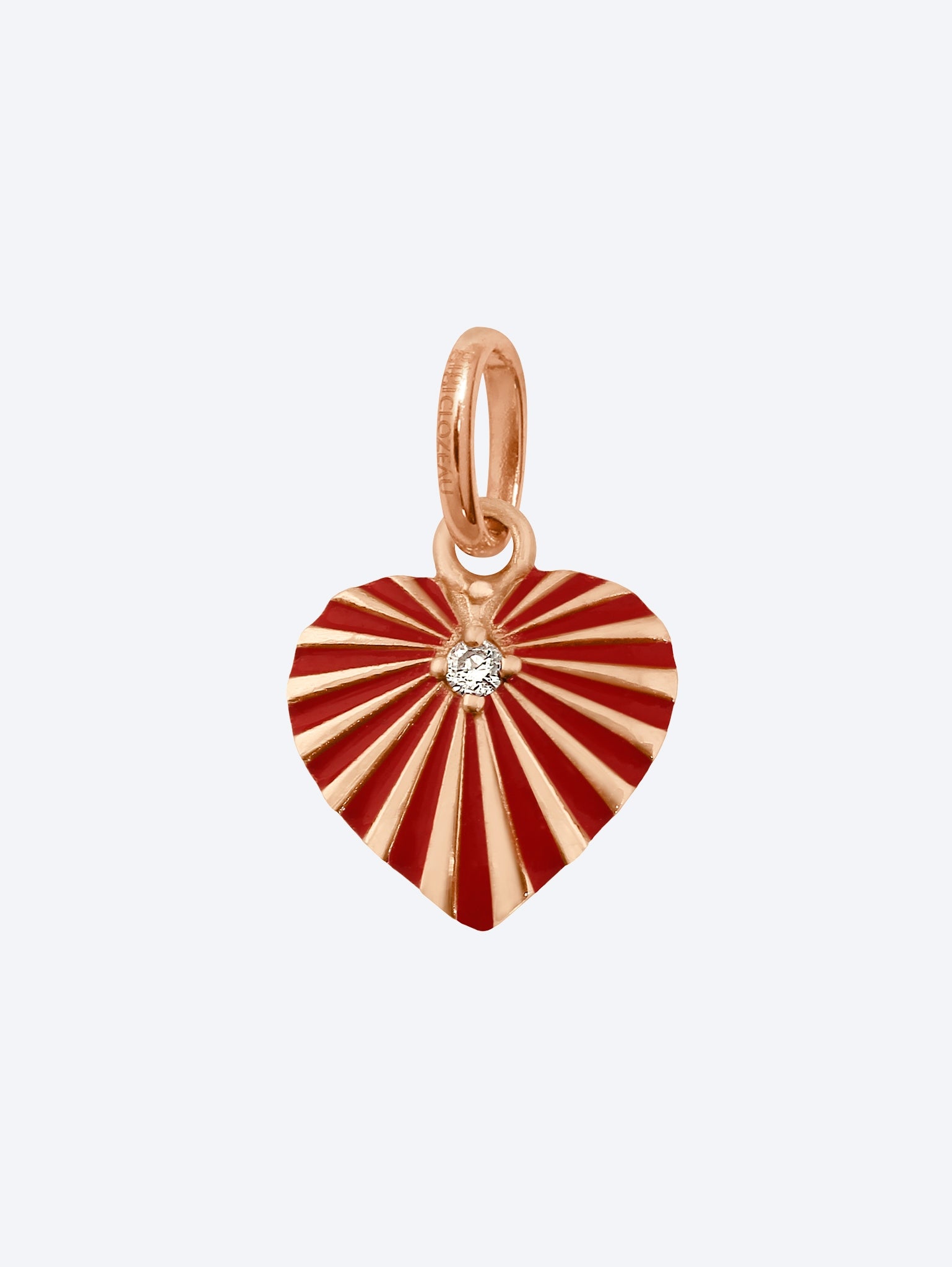 Pendentif ou rose diam coeur lumière coquelicot 1