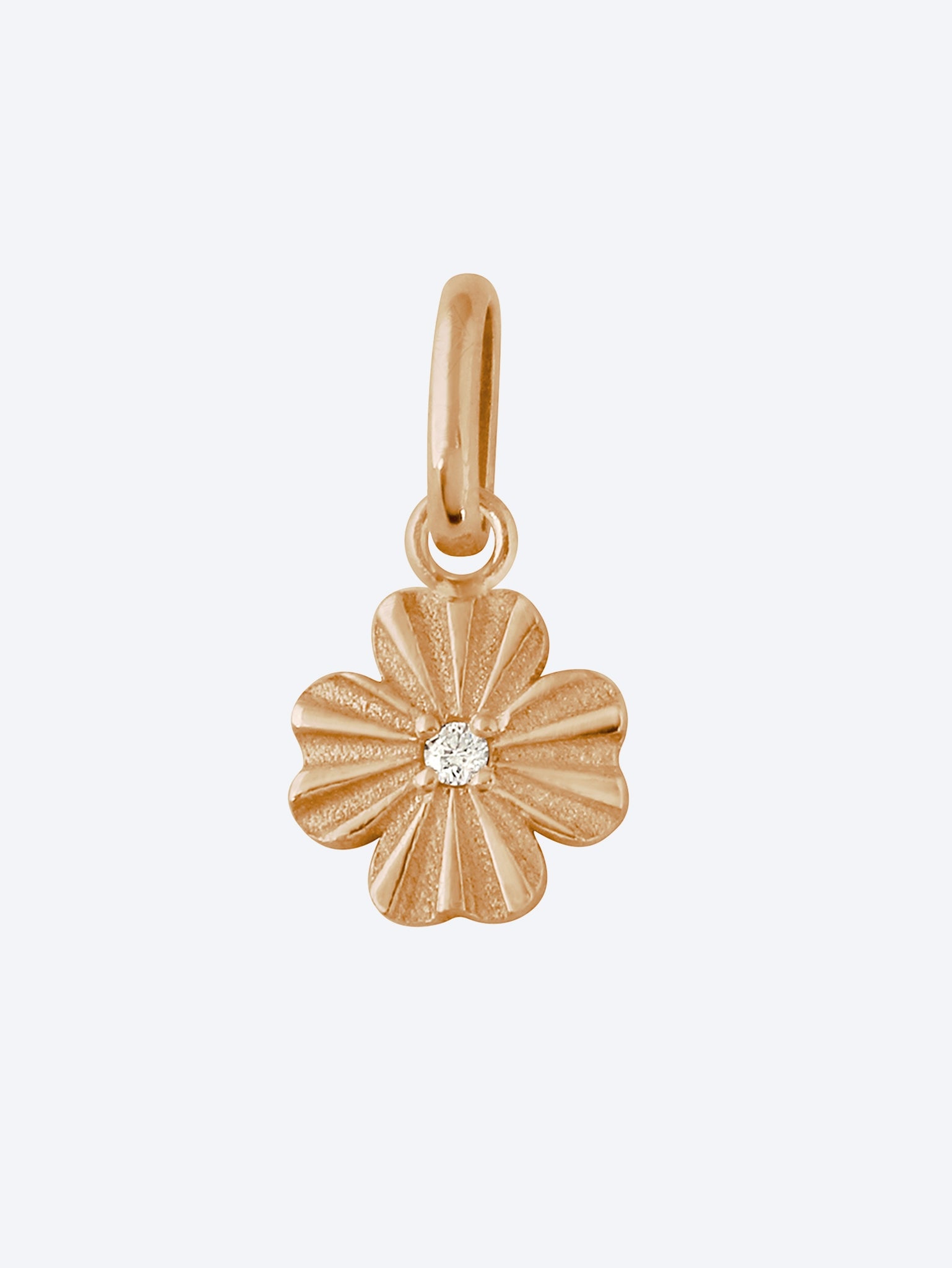 Pendentif or rose diam trefle lumiere 1