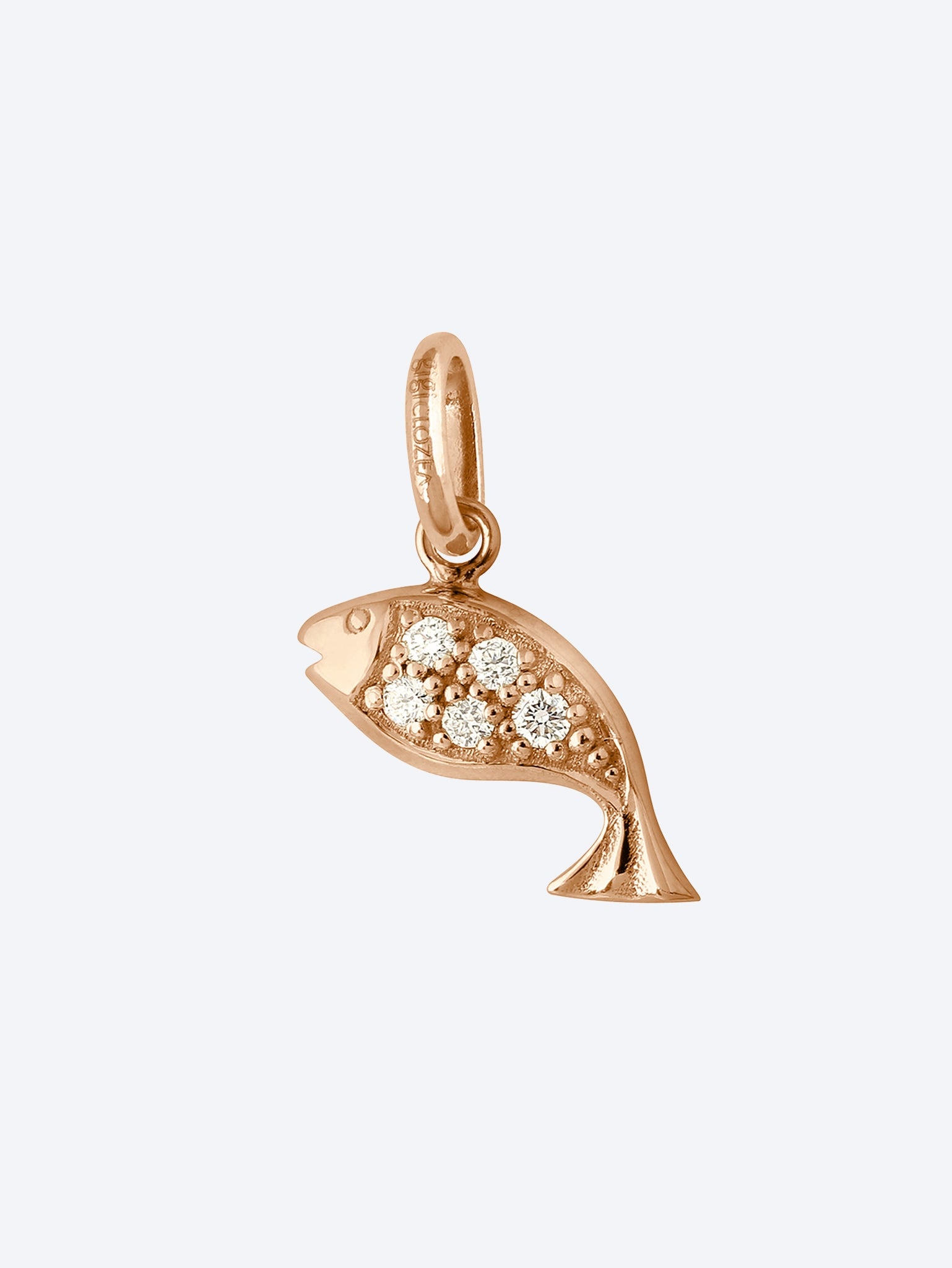 Pendentif or rose diamants poisson 1