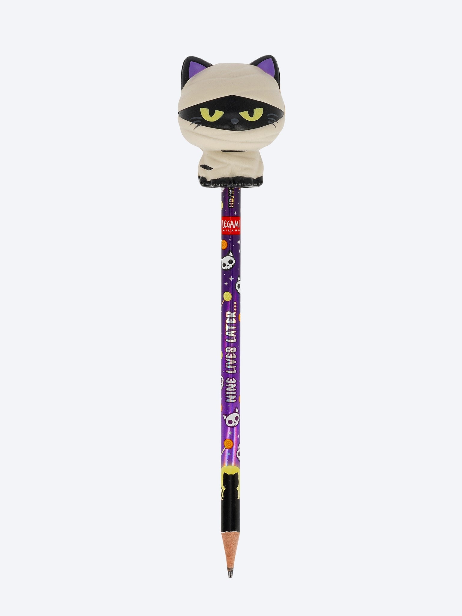 Bleistift mit Halloween-Squishy-Mumie-Katze „Nine Lives Later“ – Squeezies – HB-Mine 1