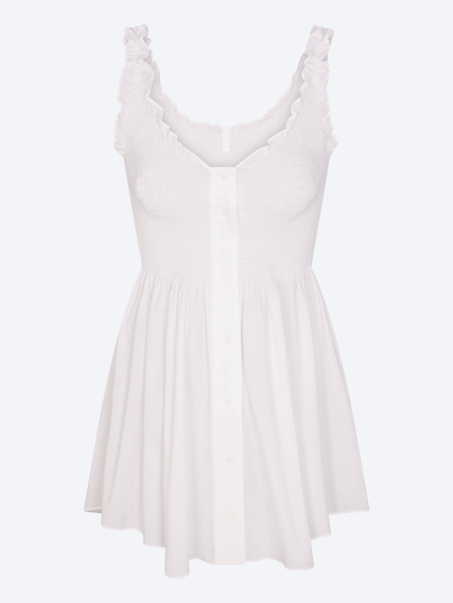 Mini-robe smockée en popeline 1