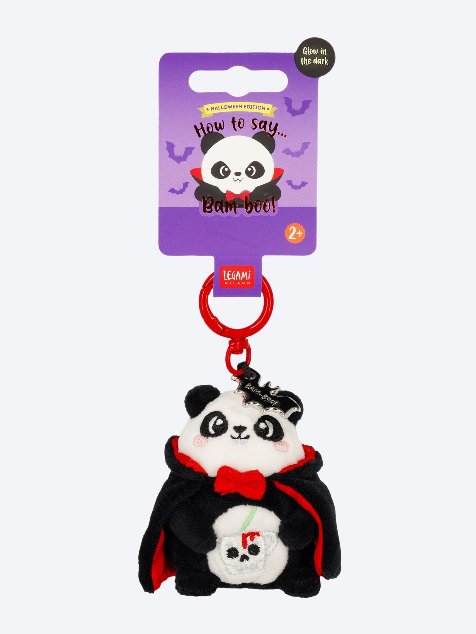 Halloween-Panda-Plüsch-Schlüsselanhänger „Bam-Boo!“ - winzig superweich! 3