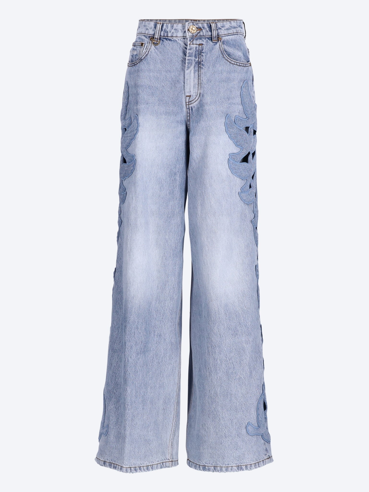 Alchemy applique relaxed flare jeans 1
