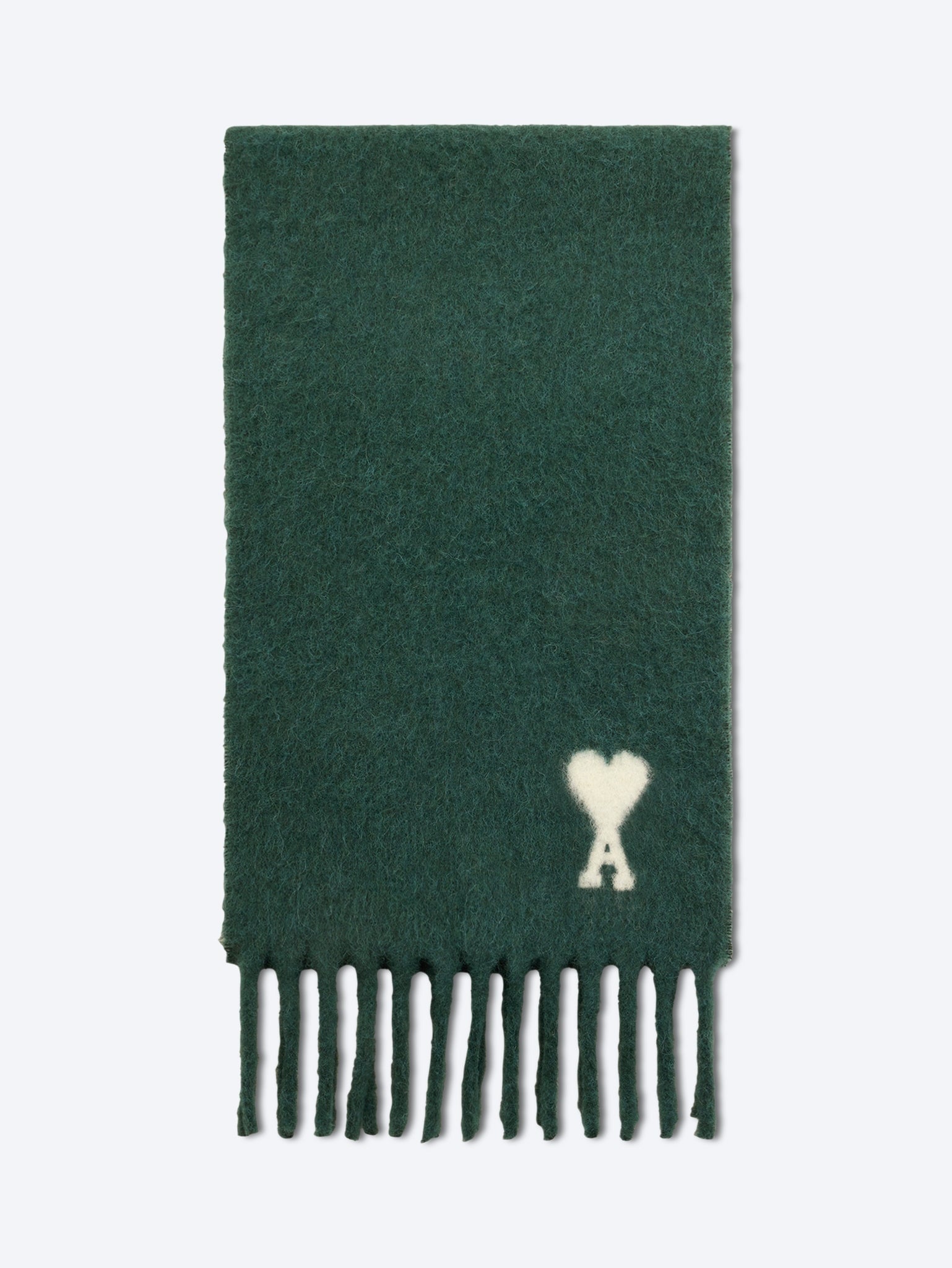 Écharpe en laine alpaga avec écharpe jacquard ami de coeur écru 1
