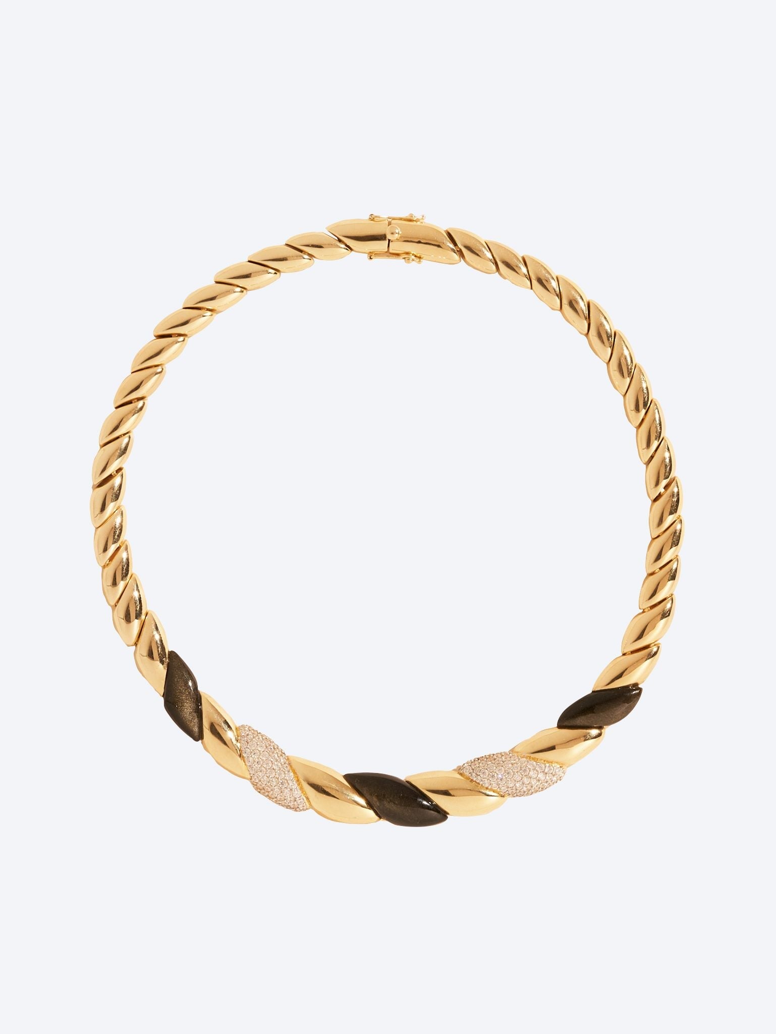 Amenza-Halskette aus Obsidian-Gold 1