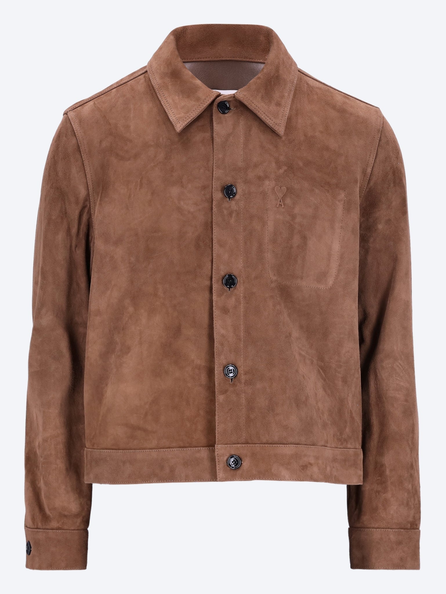 Ami de coeur leather button-down jacket 1