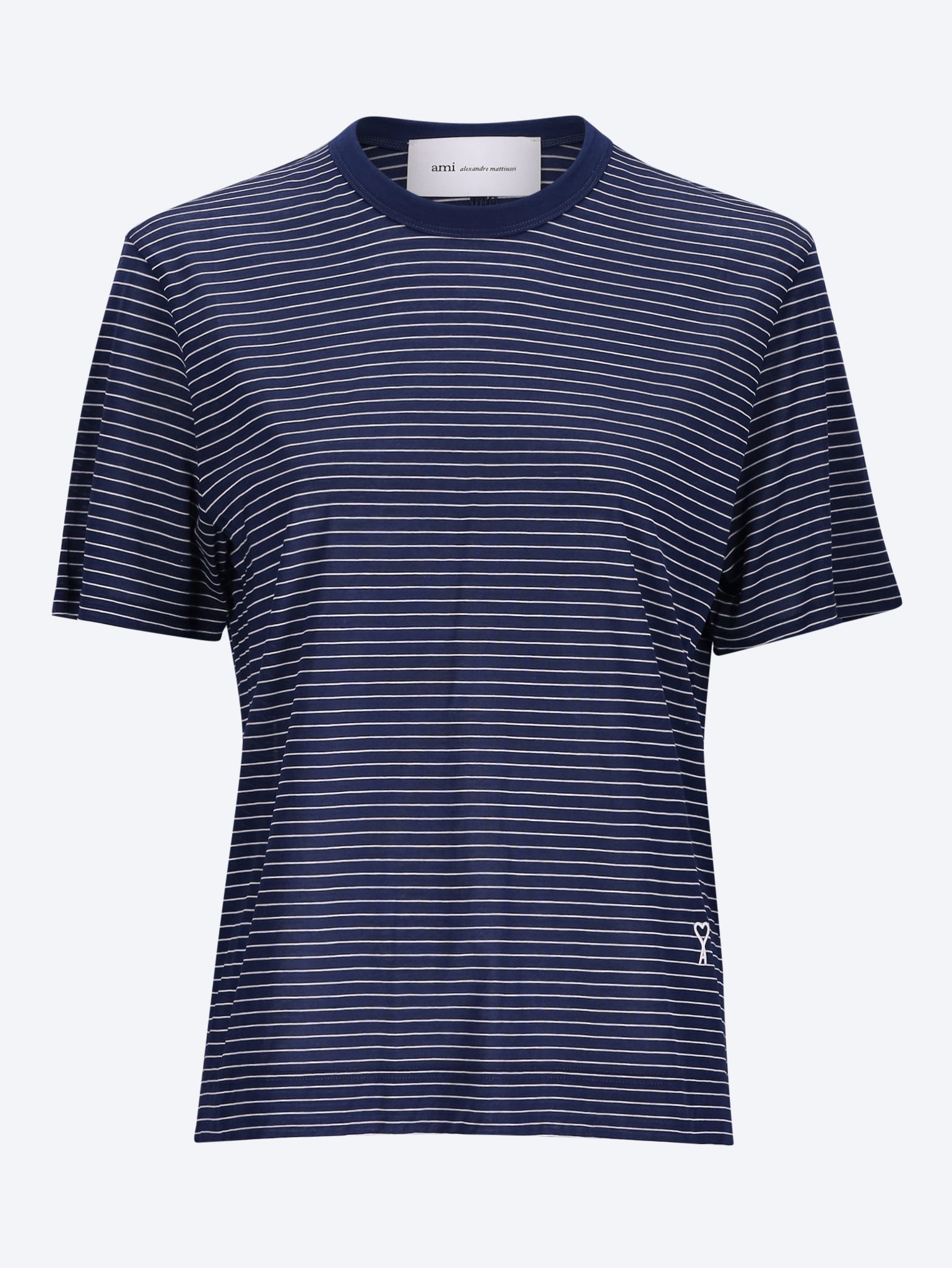 Ami de coeur patch classic fit short sleeves striped t-shirt 1