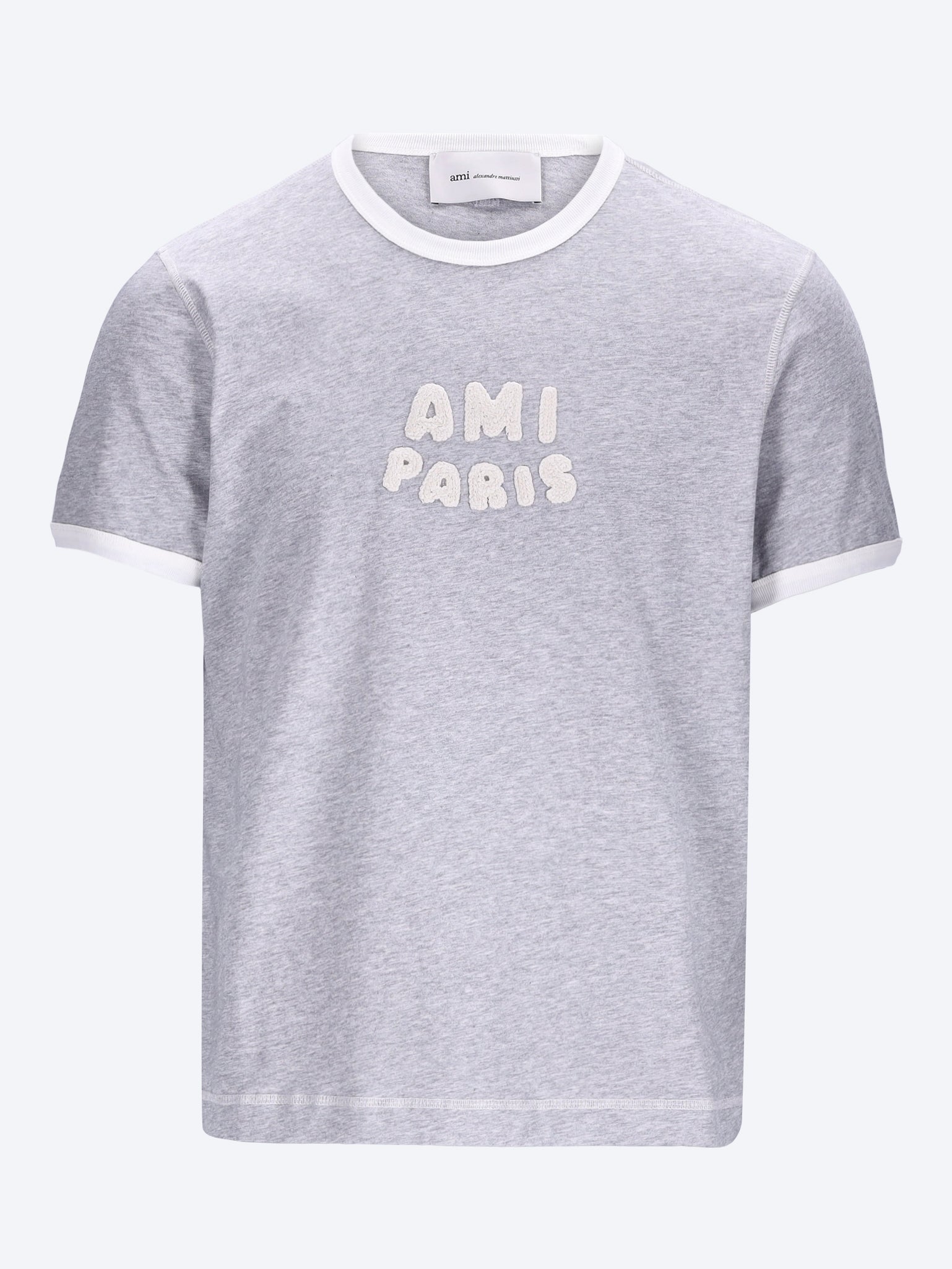 Ami paris knitted patch short sleeve classic fit t-shirt 1