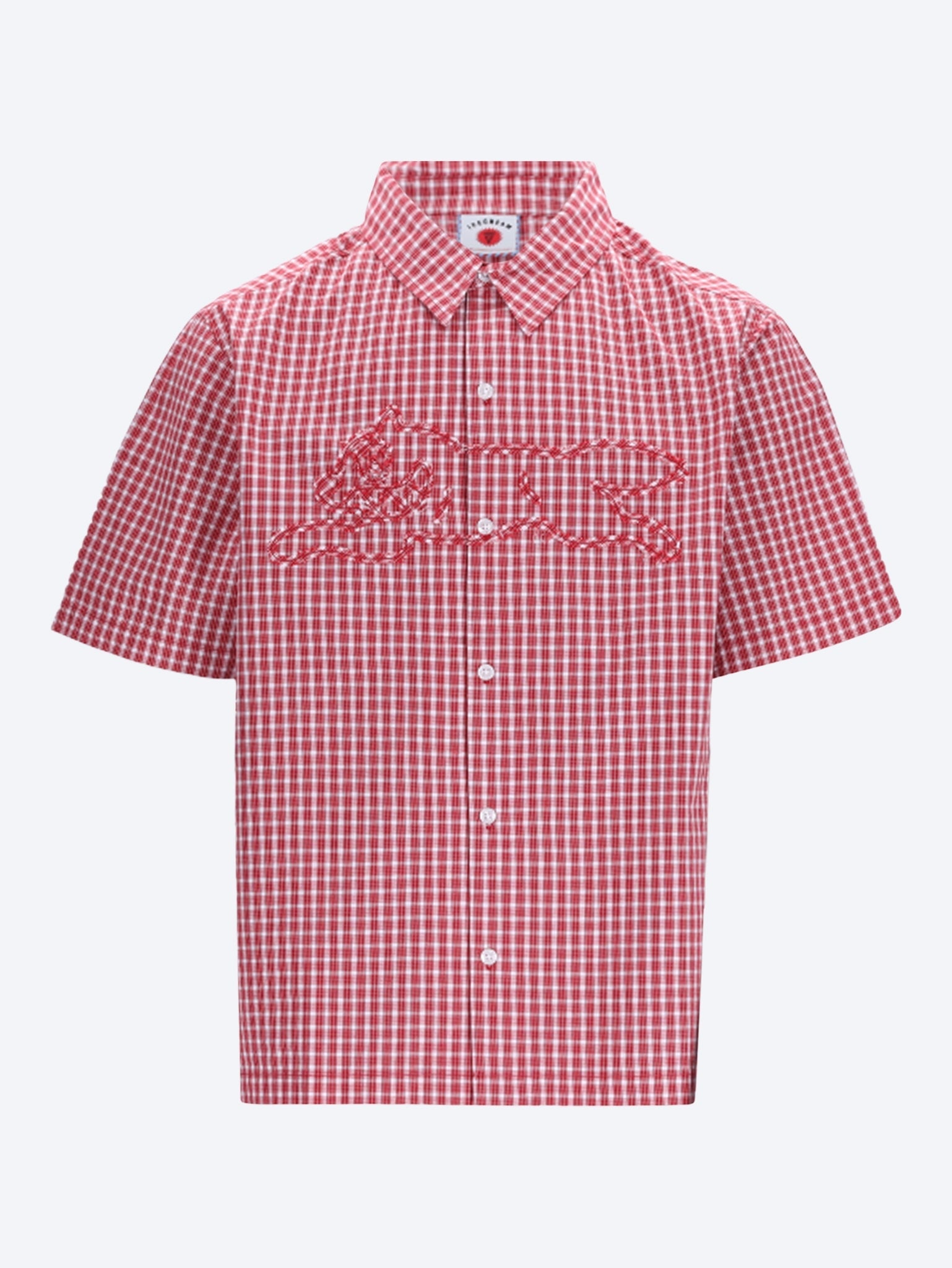 Chemise à manches courtes à carreaux et appliqués Running Dog 1