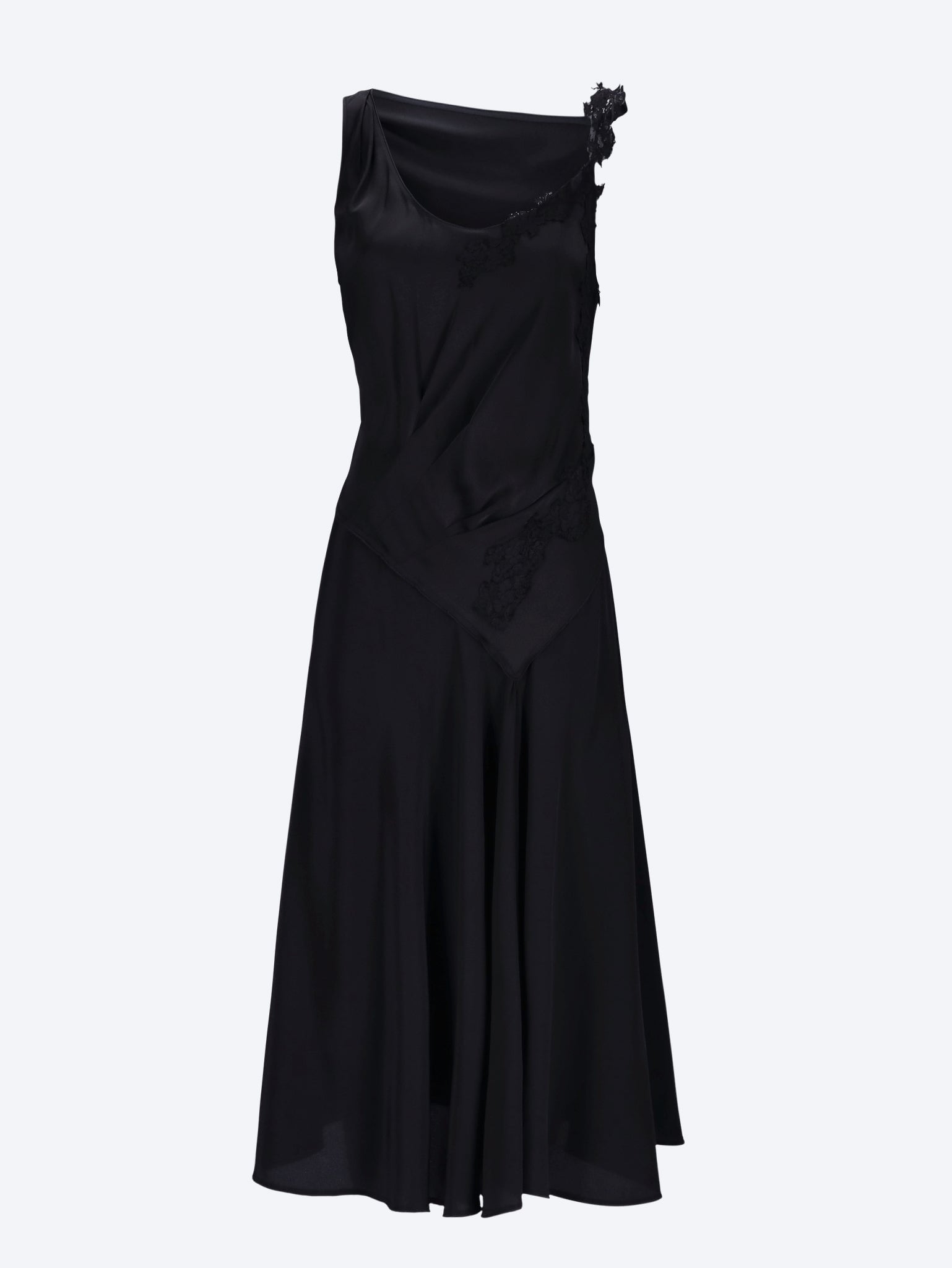 Asymmetric lace detail dress 1