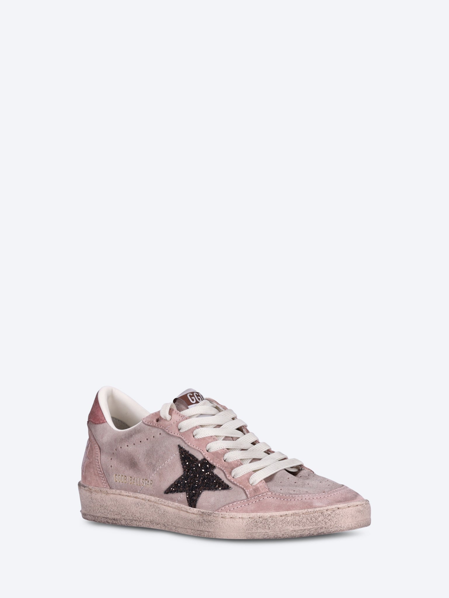 Ballstar suede upper toe tongue spur and heel glitter star sneakers 2