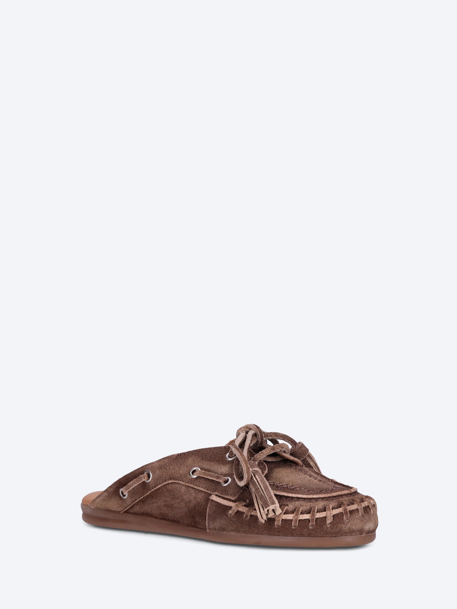 Boat fringe loafer mules 2