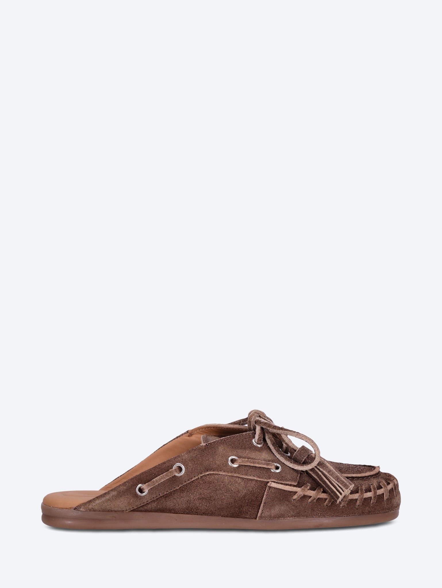 Boat fringe loafer mules 1