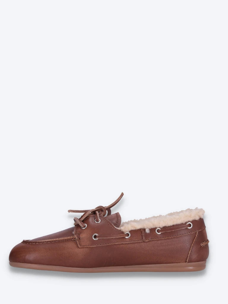 Mocassins bateau brossés - cuir fourrure 4