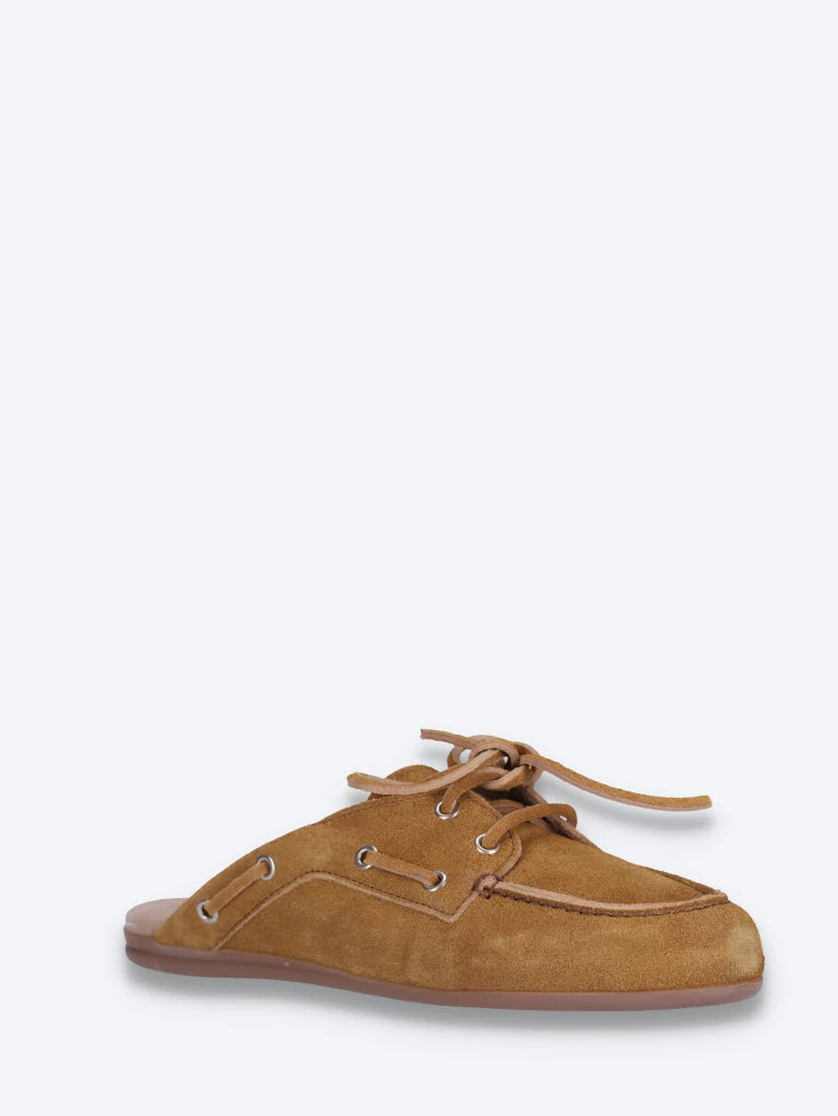 Mules mocassins bateau - daim brossé 2
