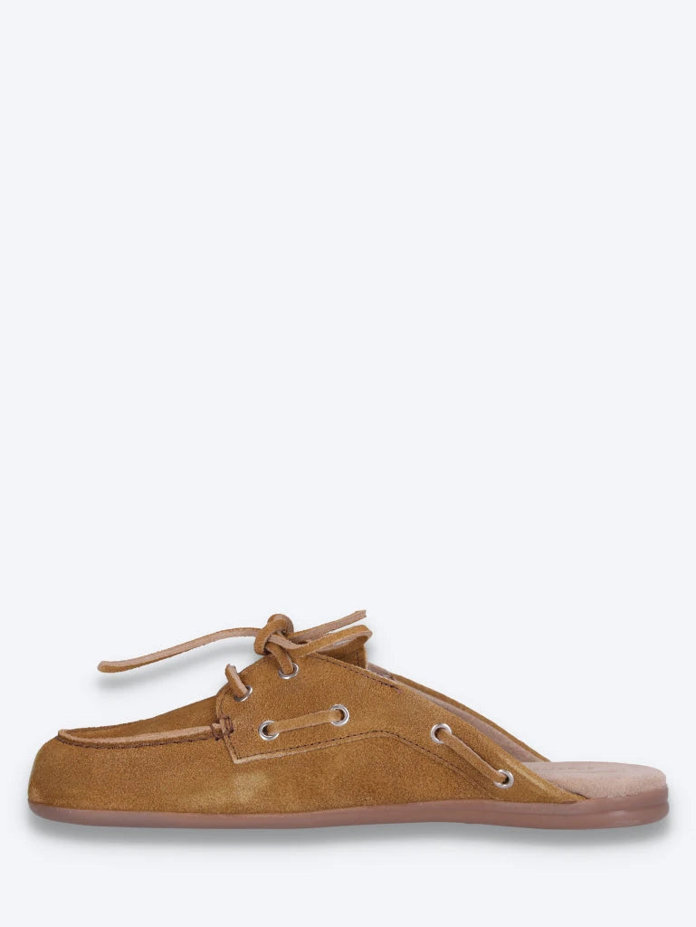 Mules mocassins bateau - daim brossé 4