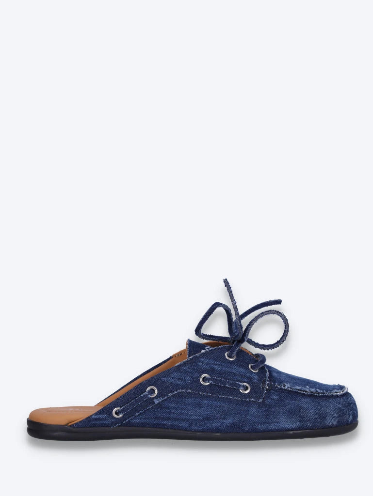 Boat loafers mules - denim 1