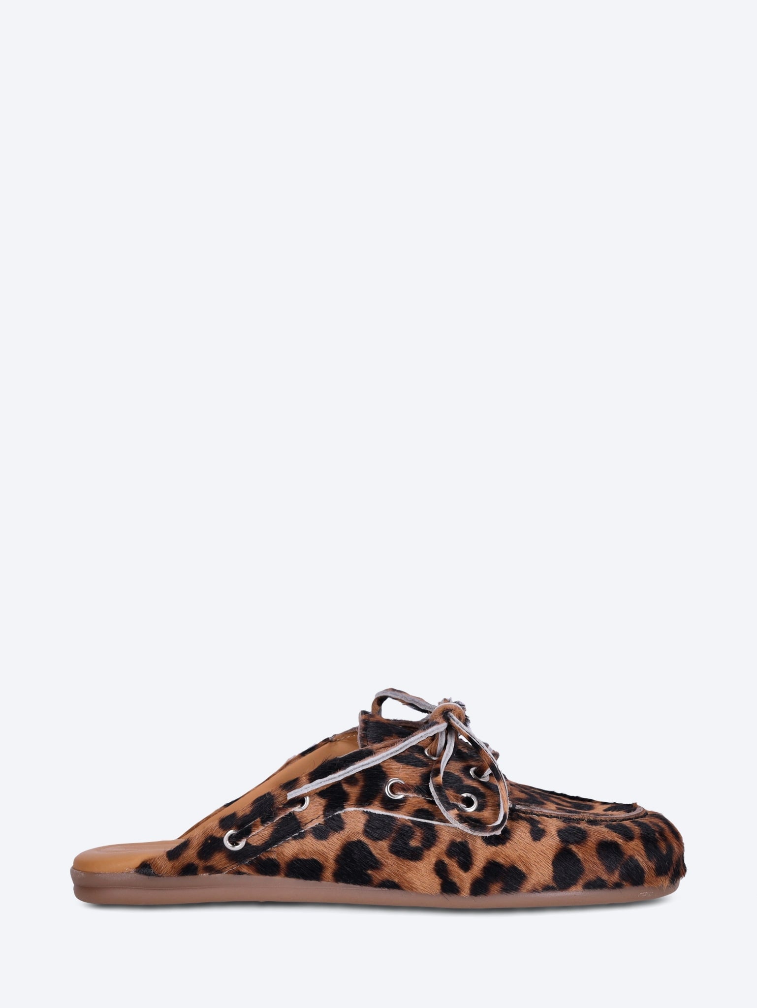 Boat print animal loafer mules 1
