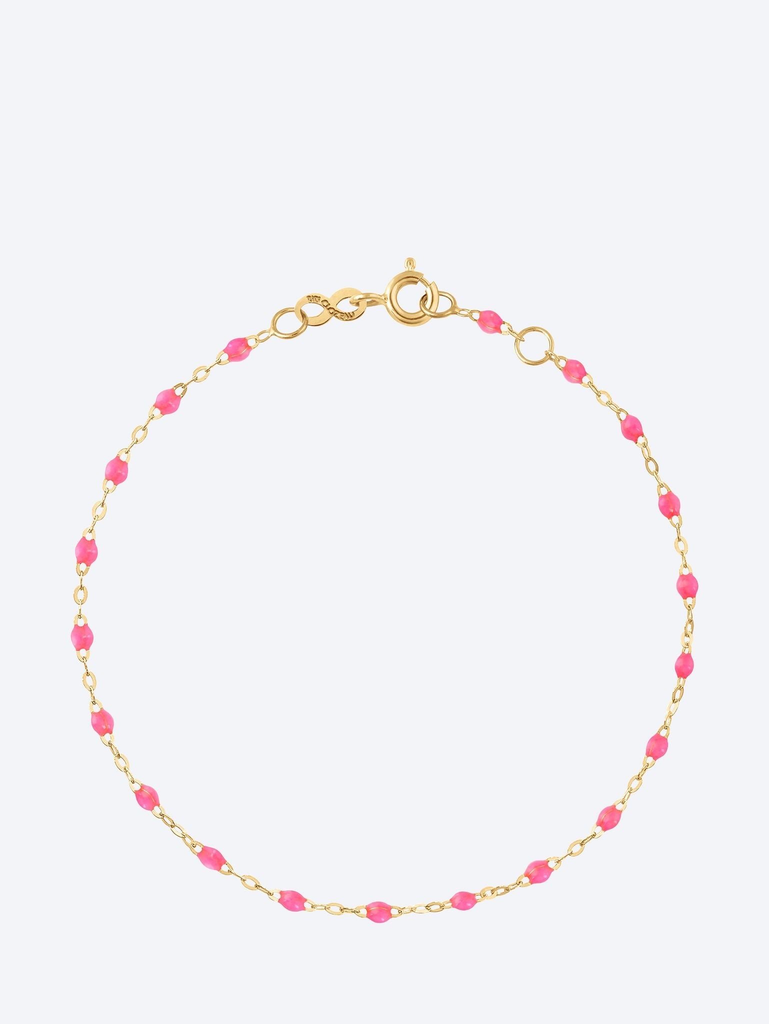 Bracelet ou résine jaune rose fluo 17cm 1