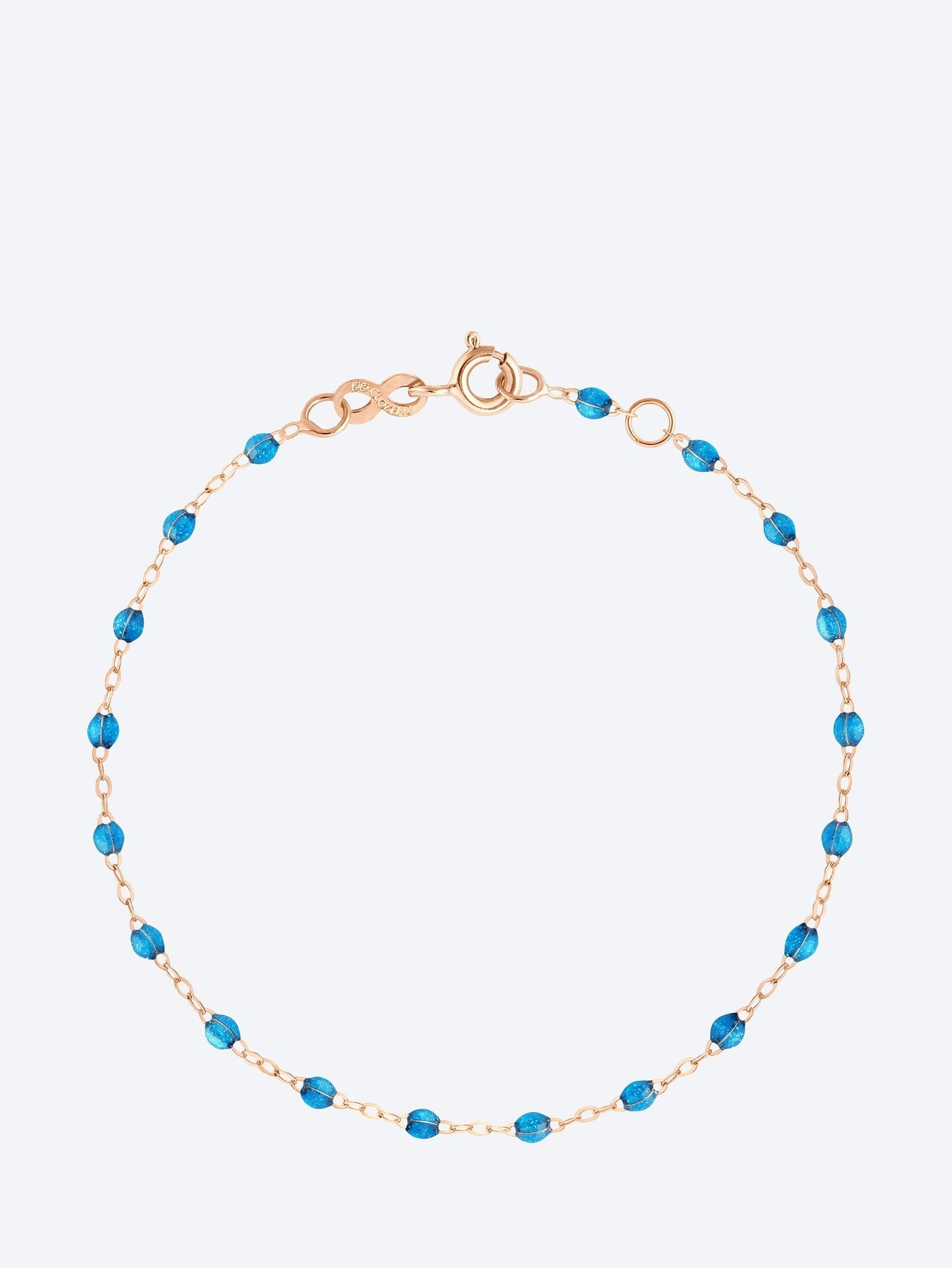 Bracelet or rose resine azur 19 cm 1