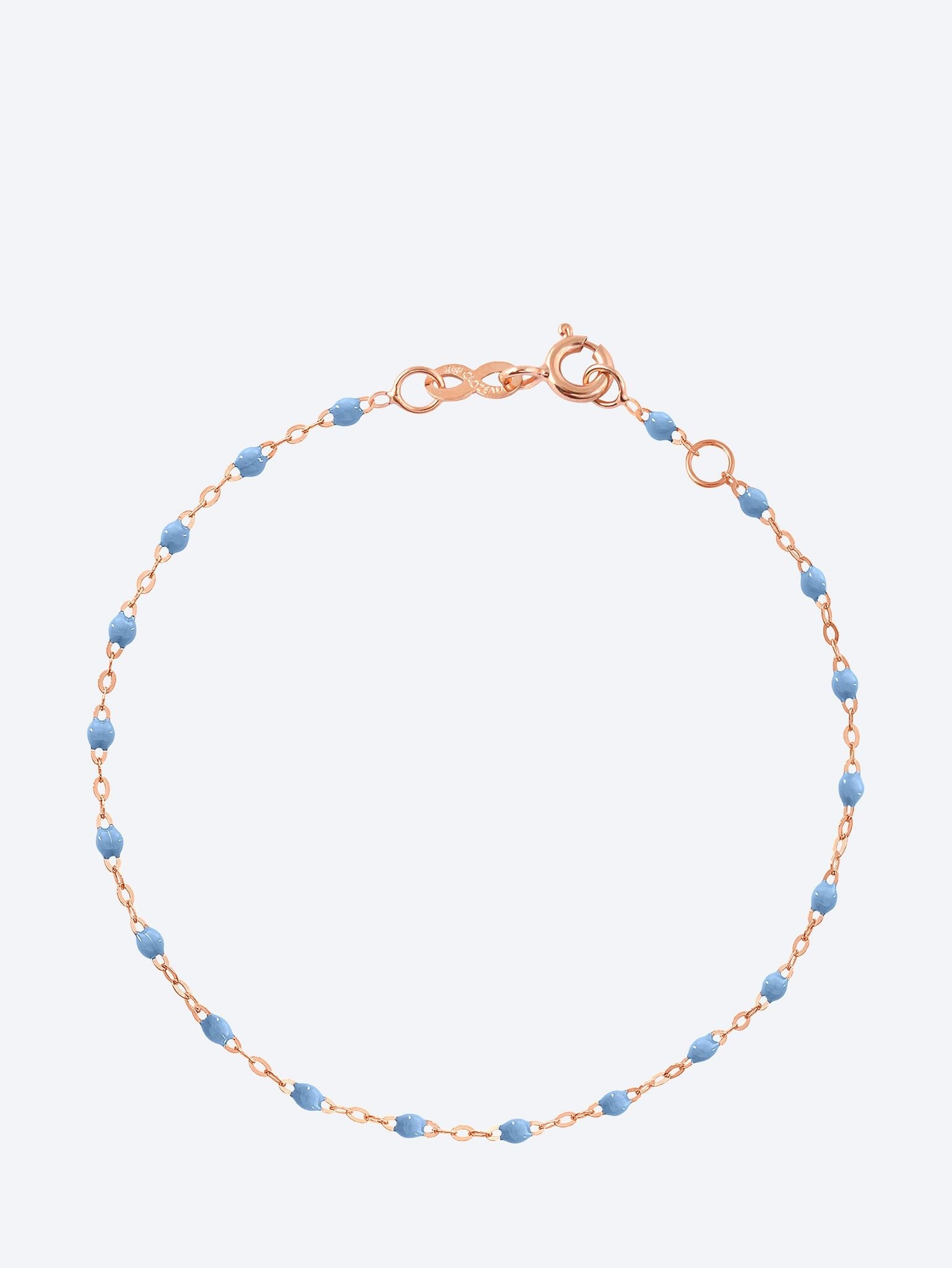 Bracelet or rose resine bleu ciel 17 cm 1