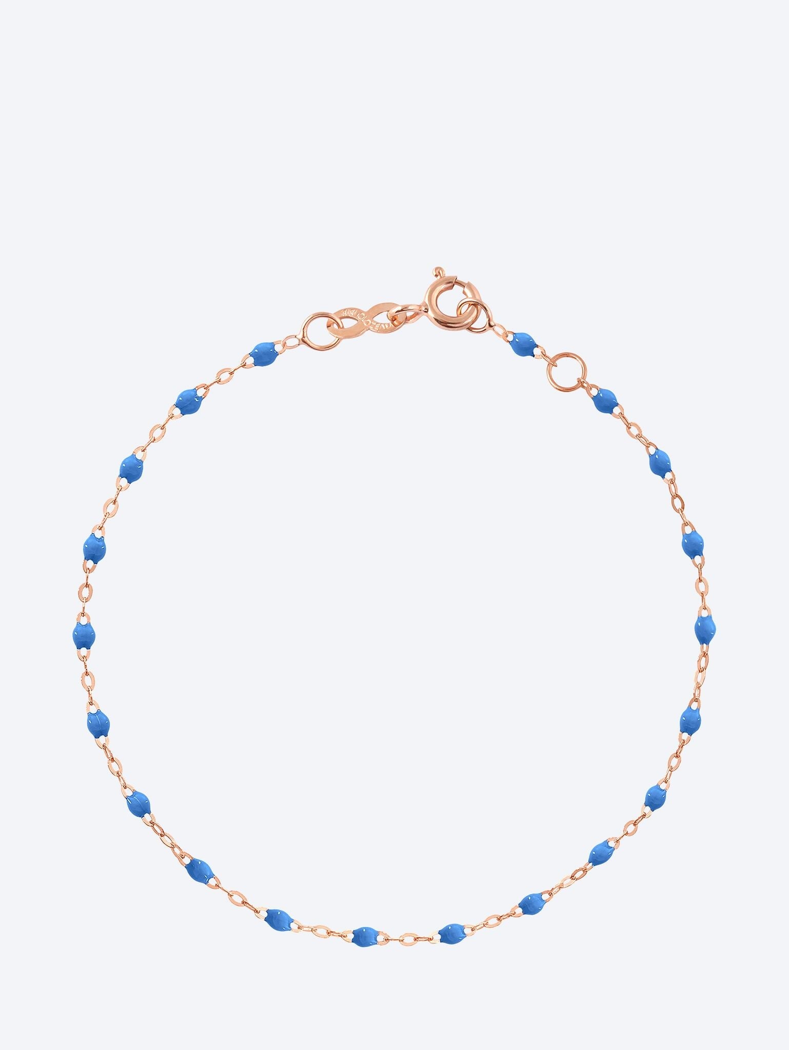 Bracelet or rose resine bleu fluo 17 cm 1