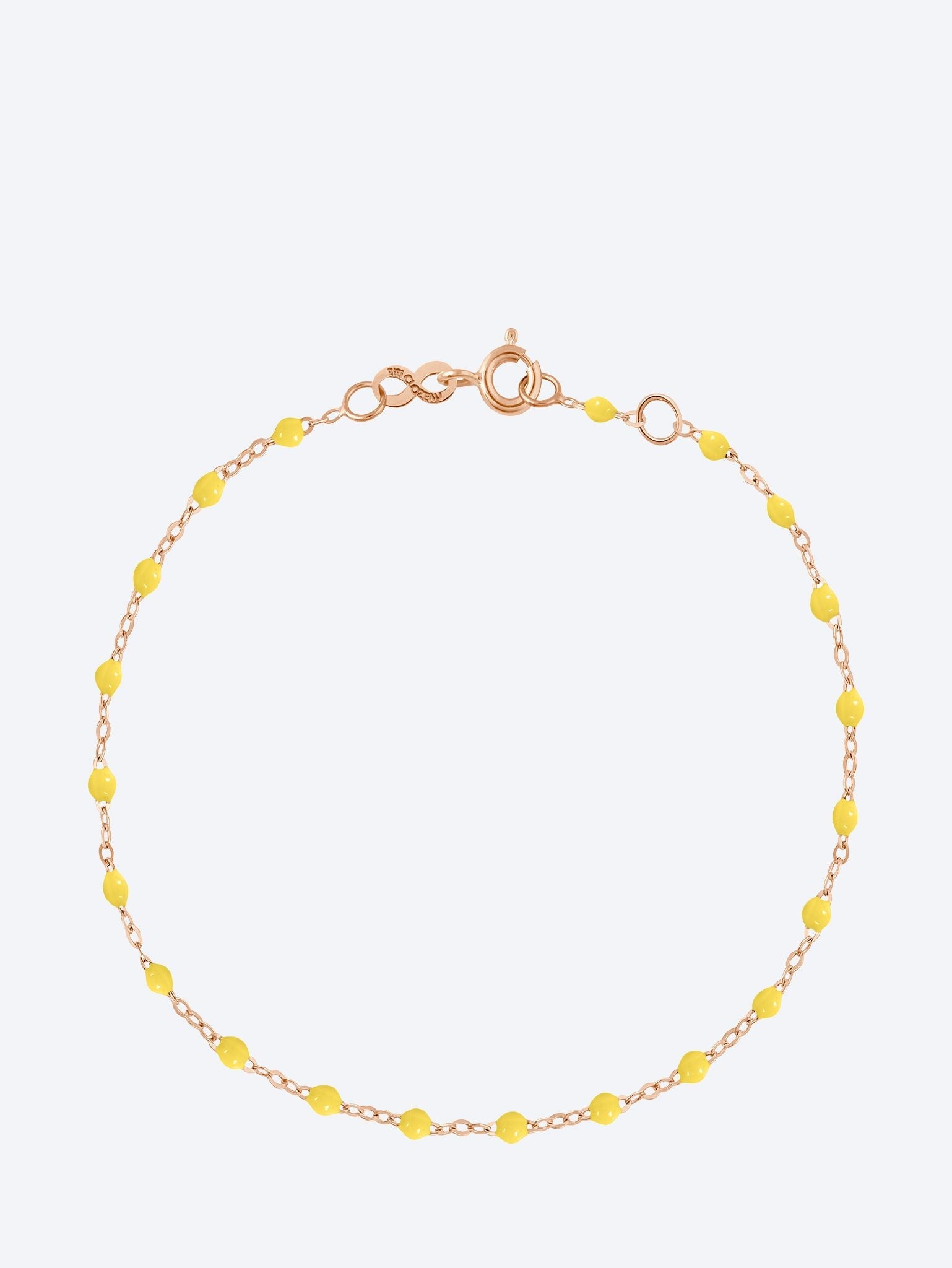 Bracelet ou résine rose citron 17cm 1