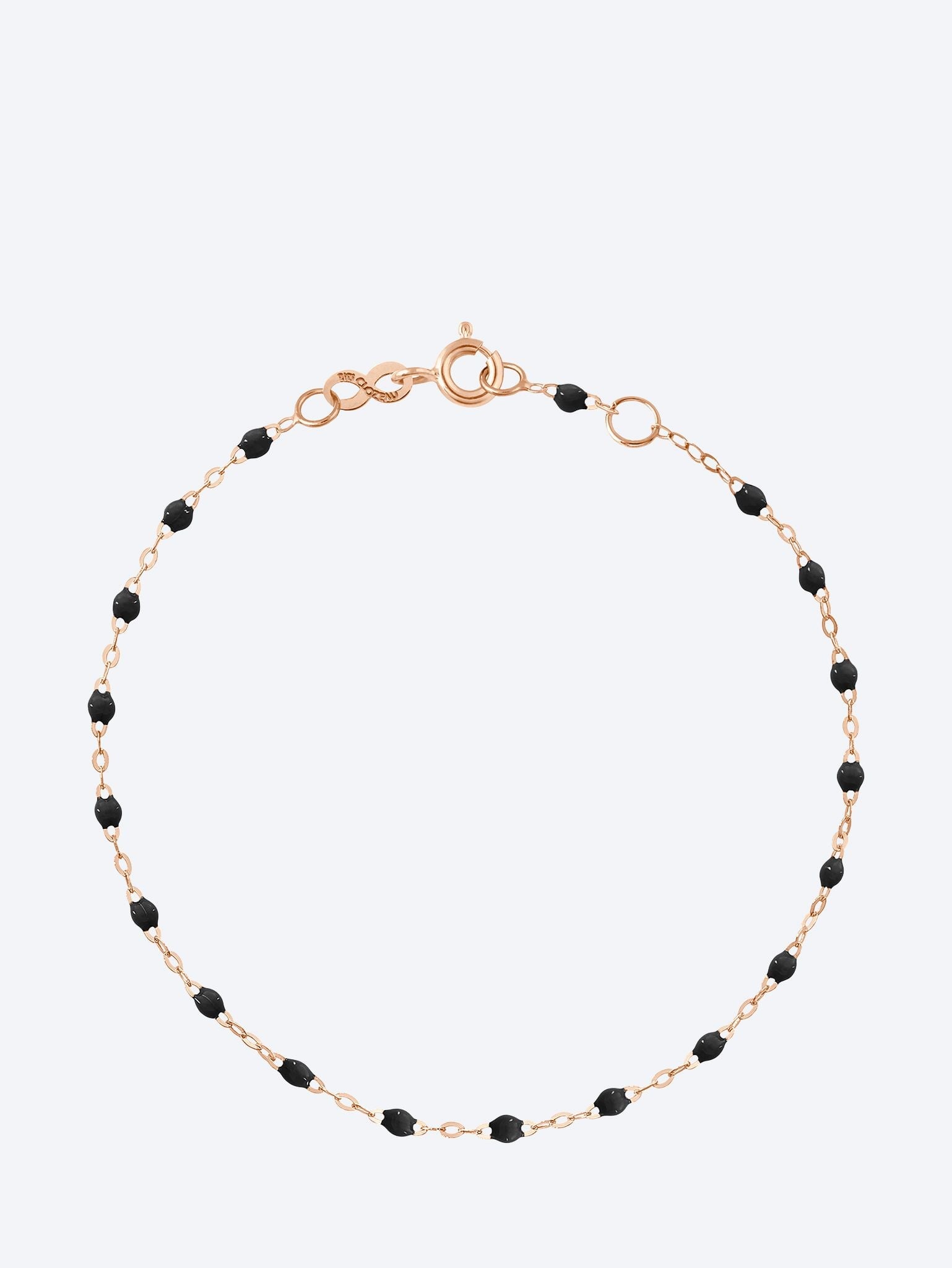 Bracelet or rose resine noir 19 cm 1