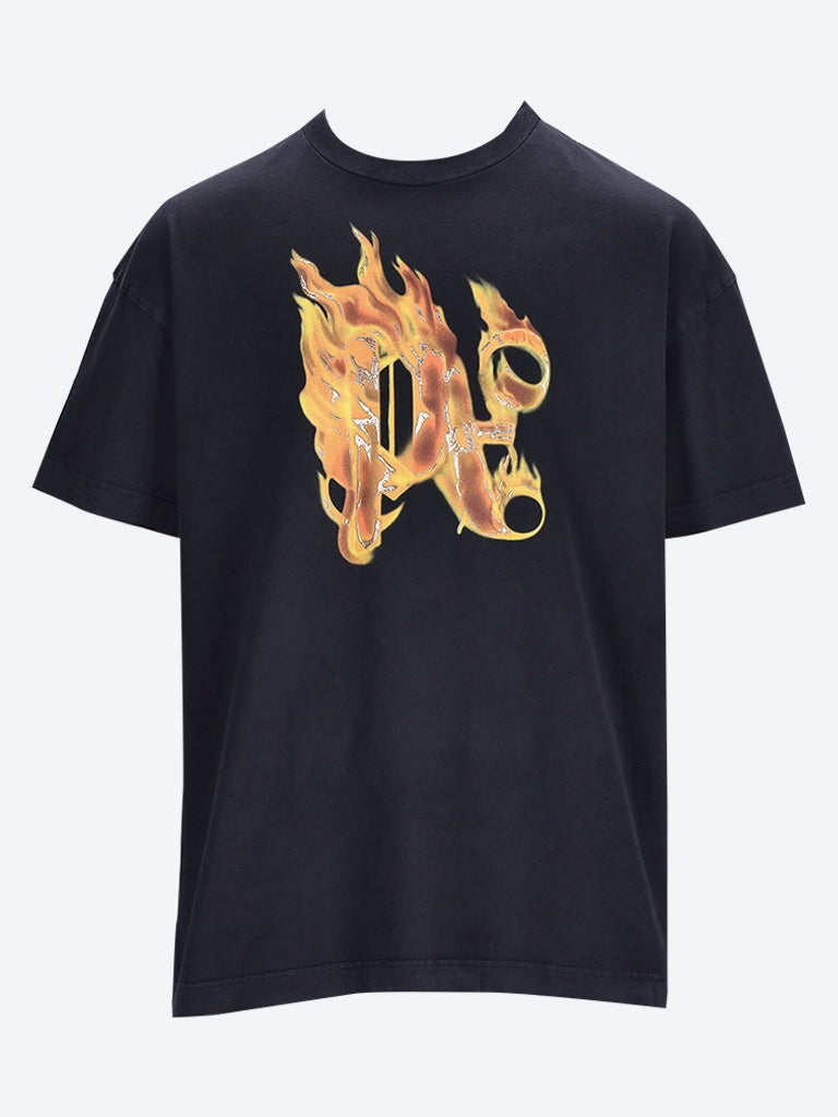 Burning monogram t-shirt 1