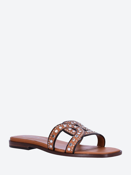 Chain sand maxi leather sandals