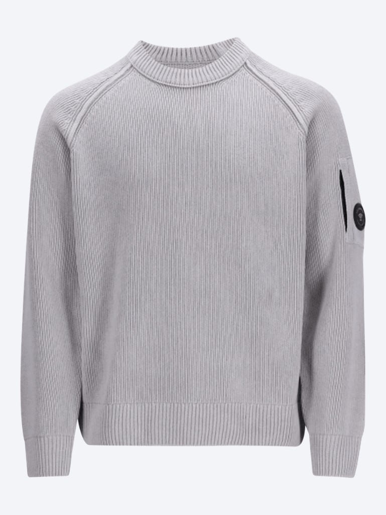 Chenille cotton crewneck lens sweater 1