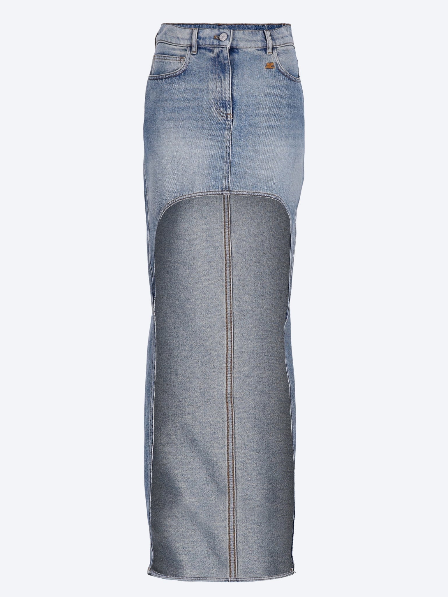 Circle edged denim skirt 1