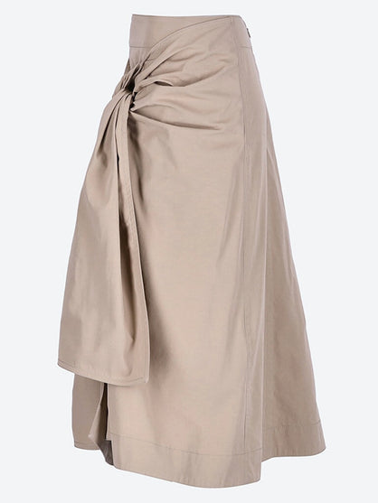 Compact cotton midi skirt
