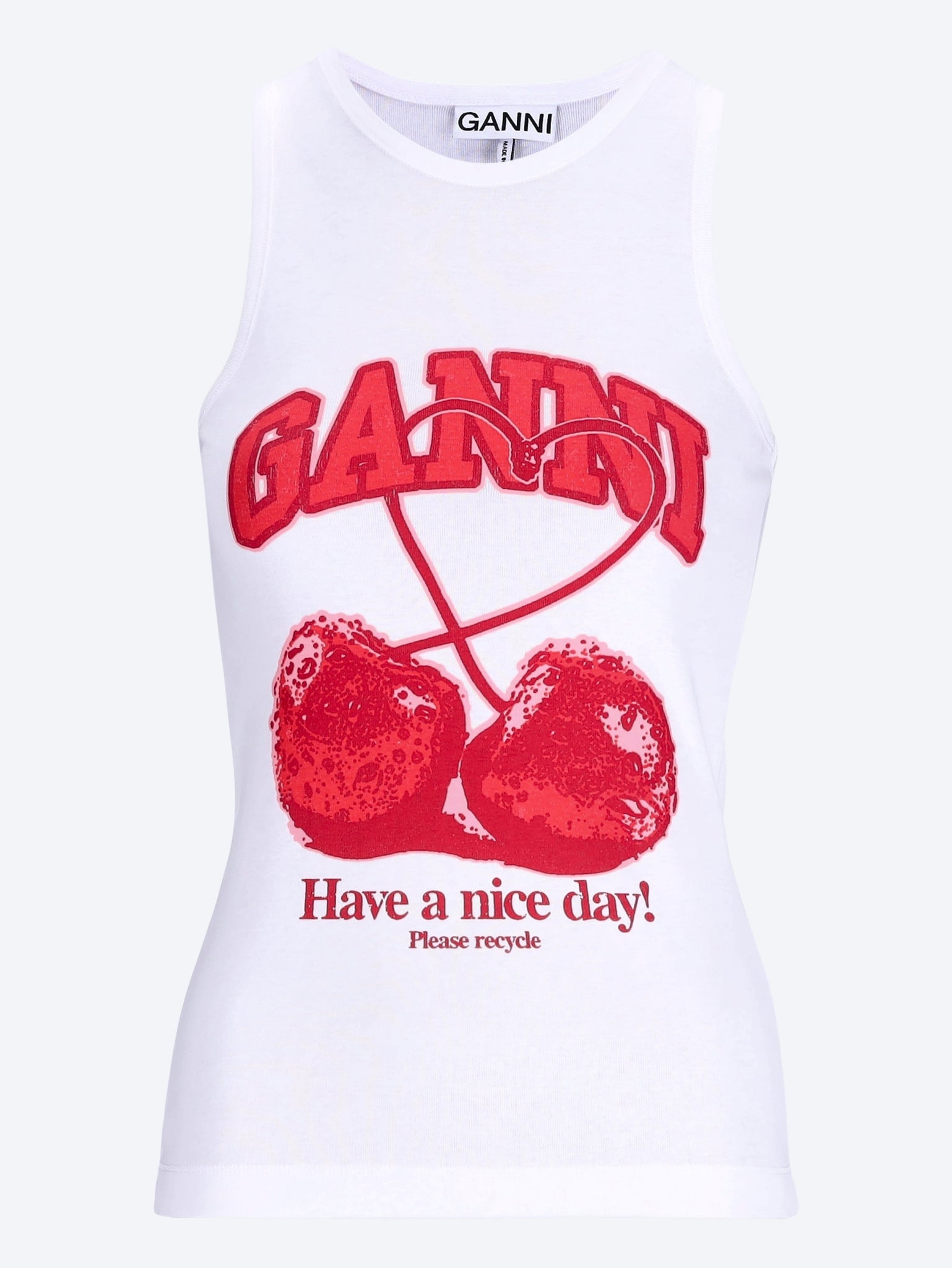 Compact rib jersey tank cherry 1