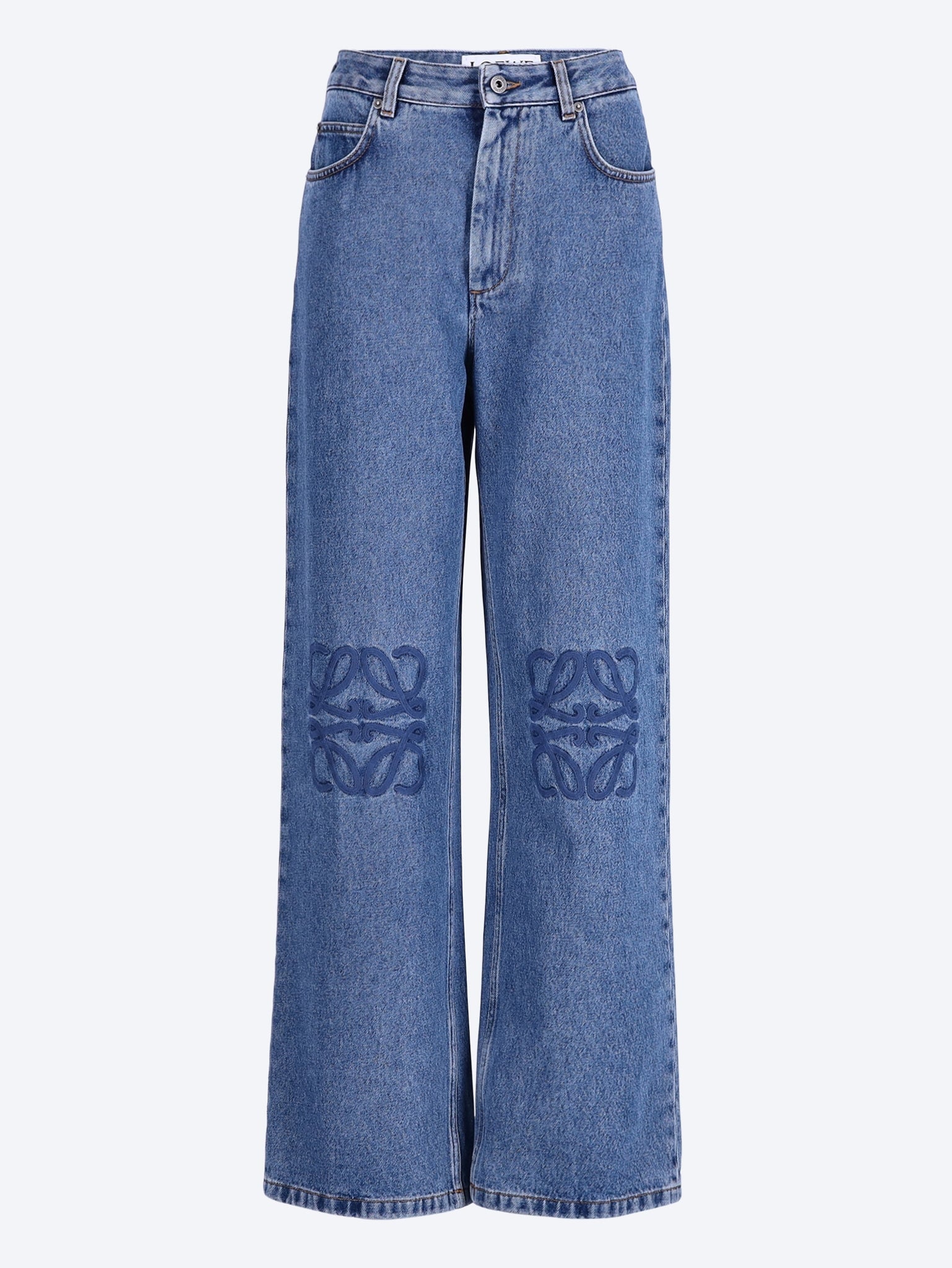 Baggy-Jeans aus Baumwolle mit Anagrammmuster 1