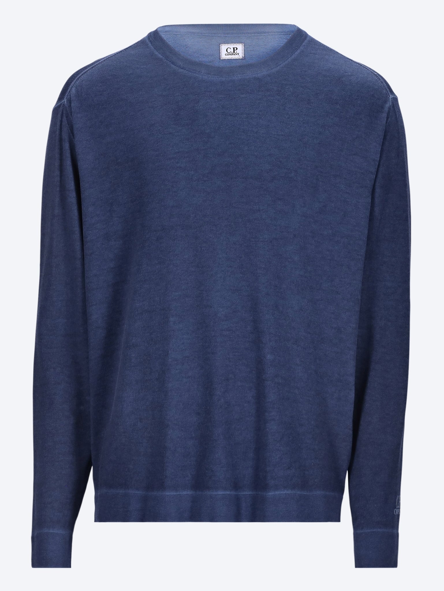 Cotton crepe double dyed crewneck sweater 1