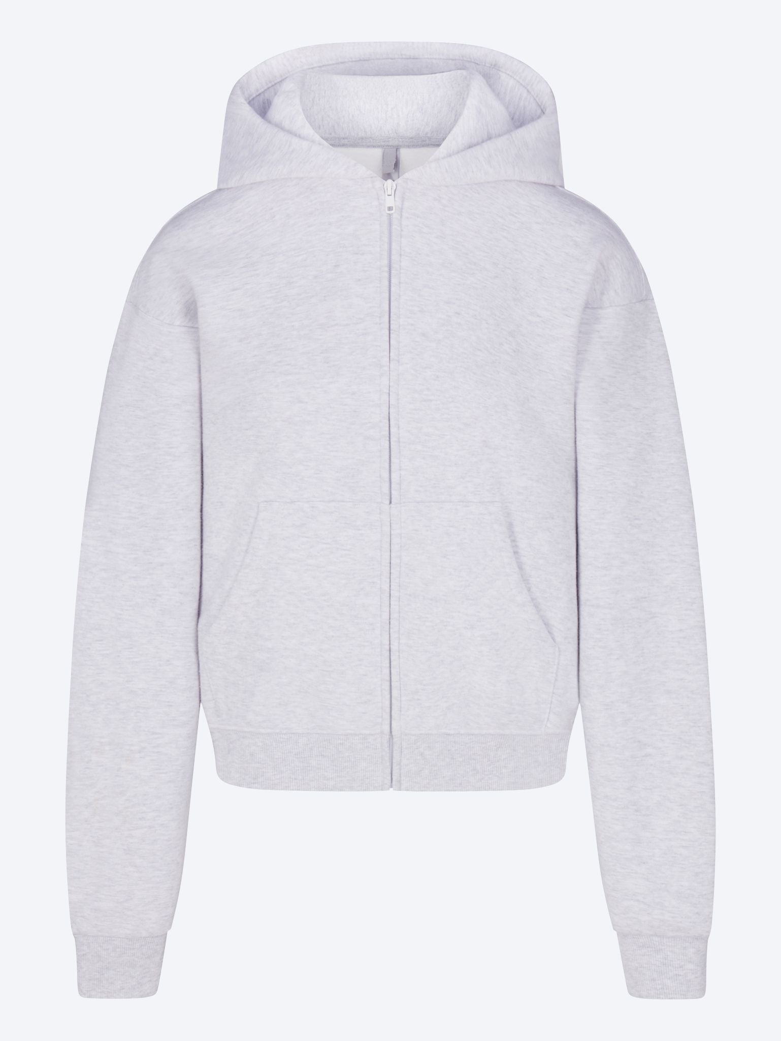 Klassischer Kapuzenpullover aus Baumwollfleece mit Reißverschluss 1