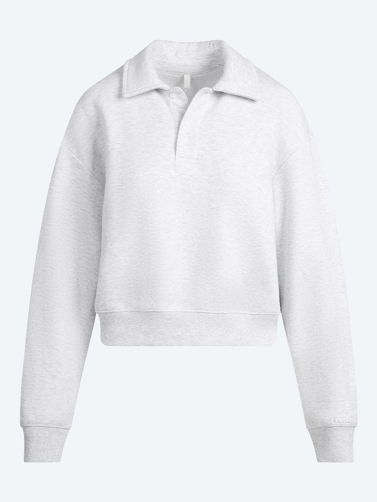 Cotton fleece polo sweatshirt 1