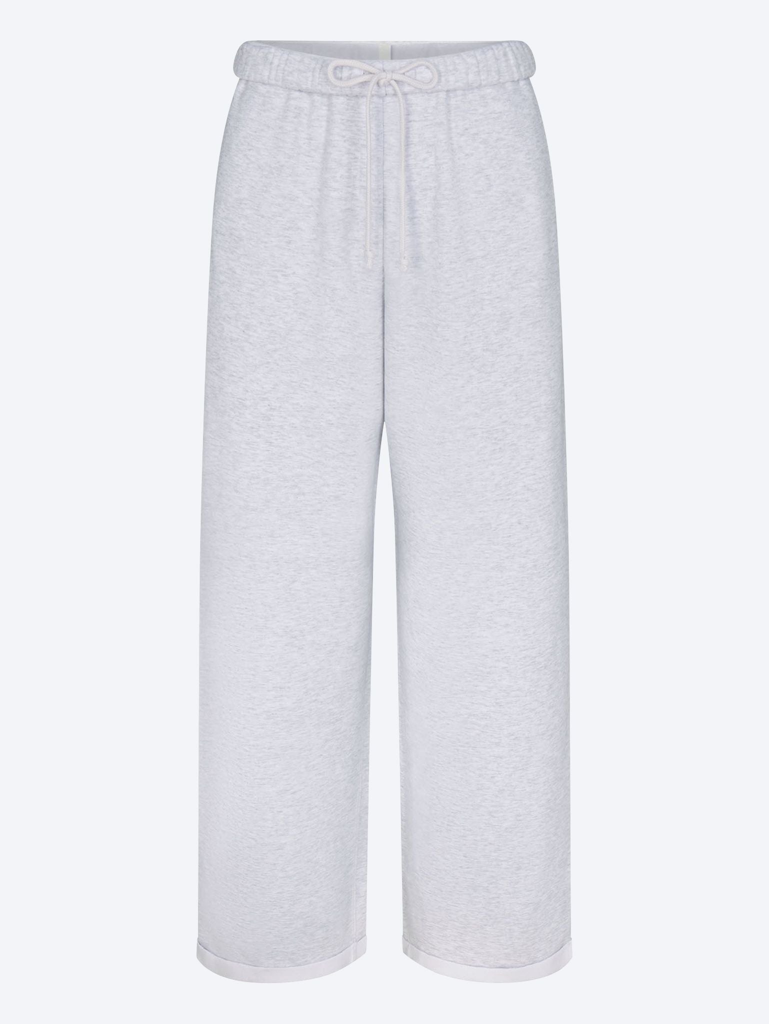 Cotton fleece straight leg pants 1
