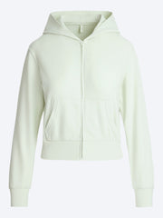 Cotton jersey zip up slim hoodie ref: