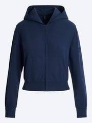 Cotton jersey zip up slim hoodie ref: