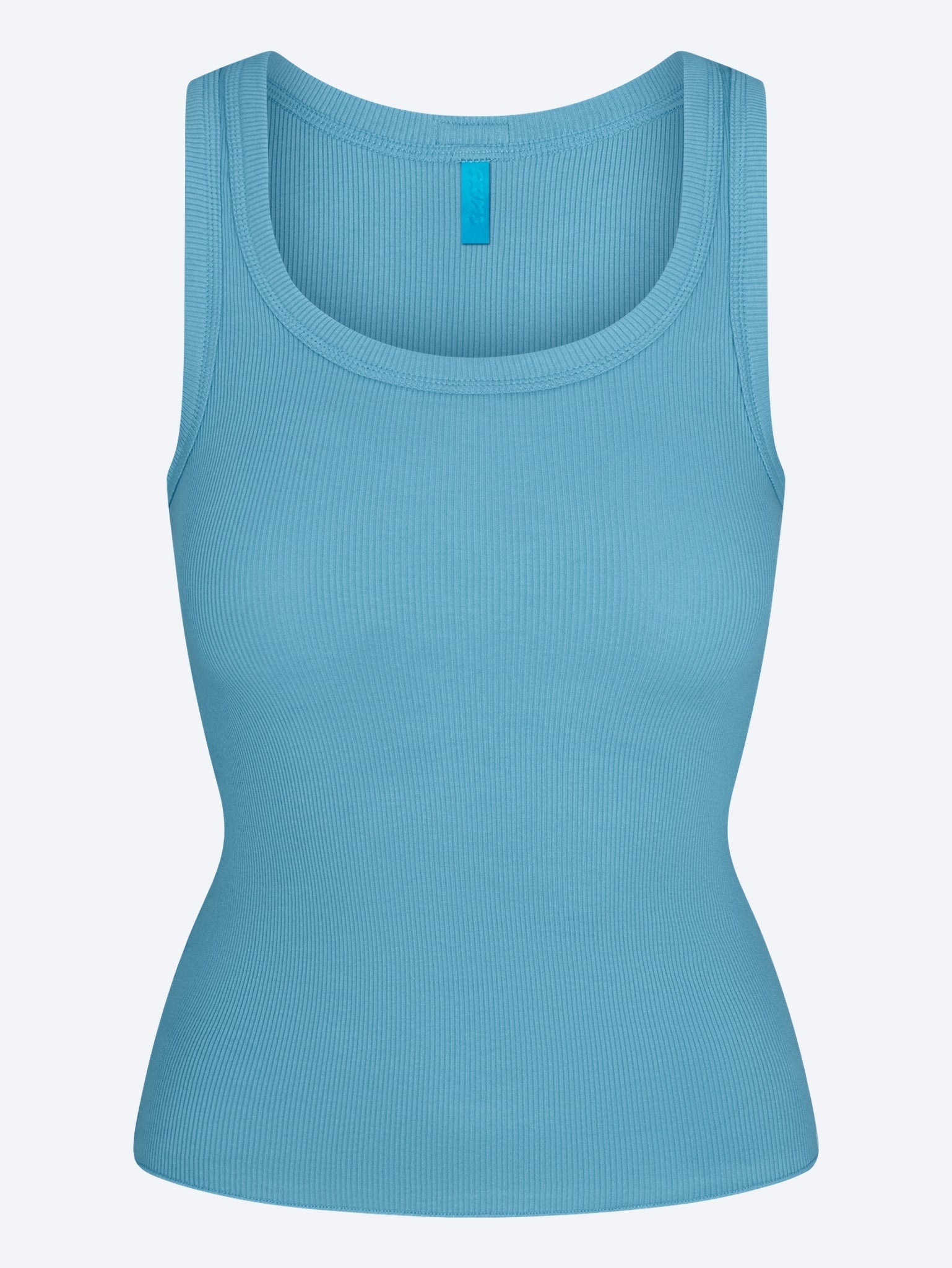 Hochgeschlossenes Tanktop aus Baumwollripp 1