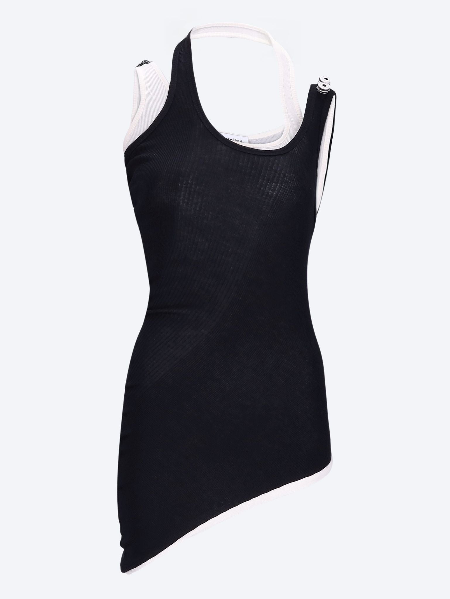 Cotton ribbed twisted double layer tank top 1