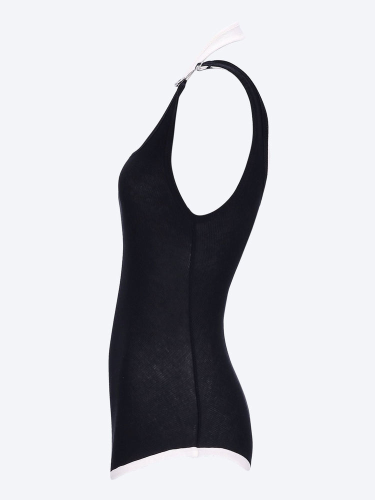 Cotton ribbed twisted double layer tank top 2