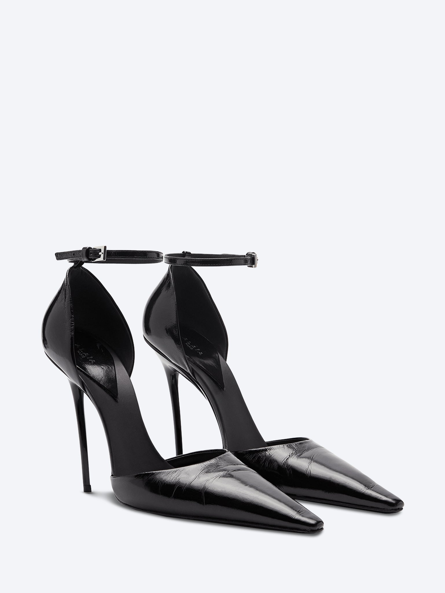 Creased calfskin d'orsay 90 pumps 1