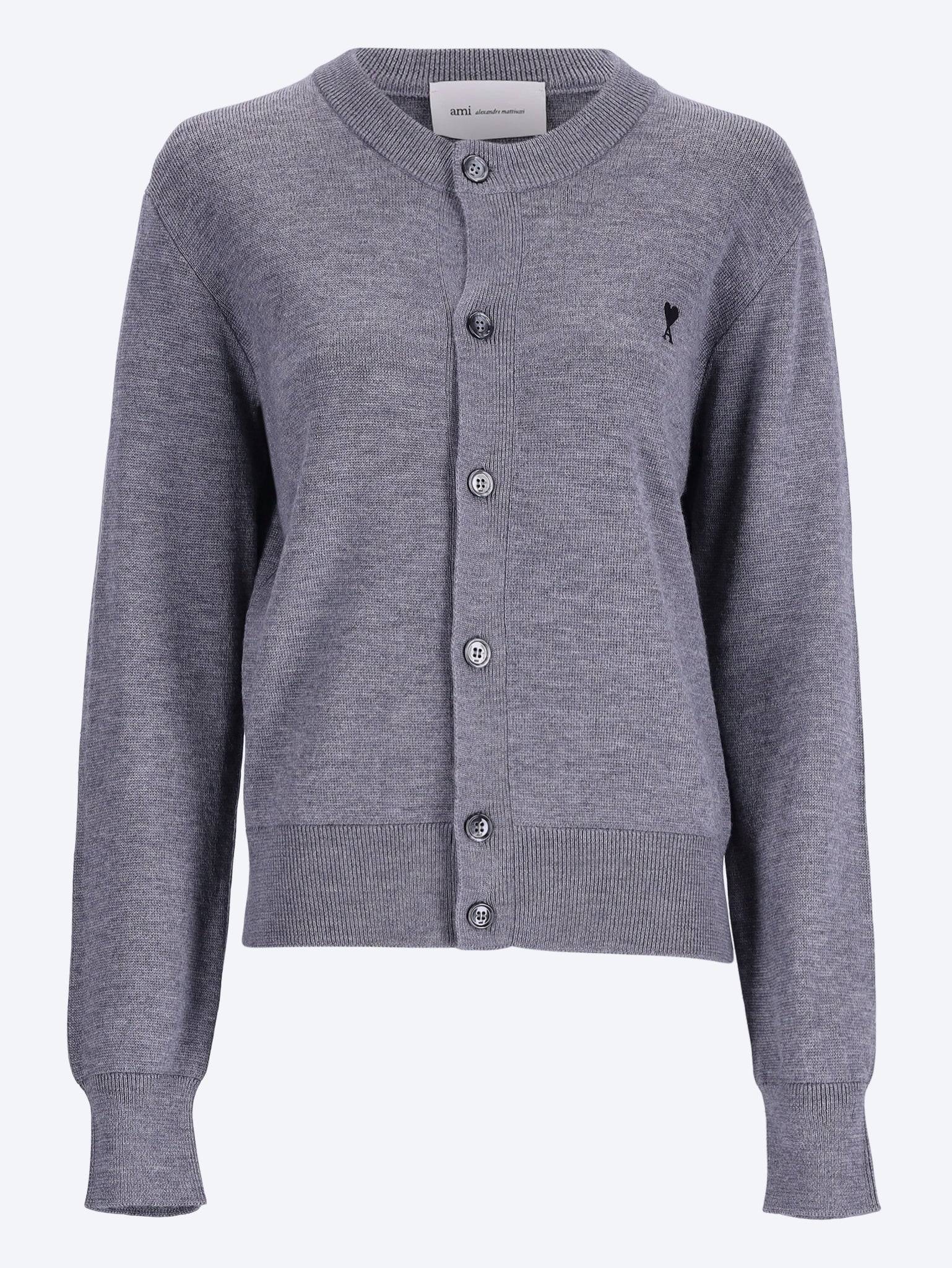 Crewneck cardigan with ami de coeur 1