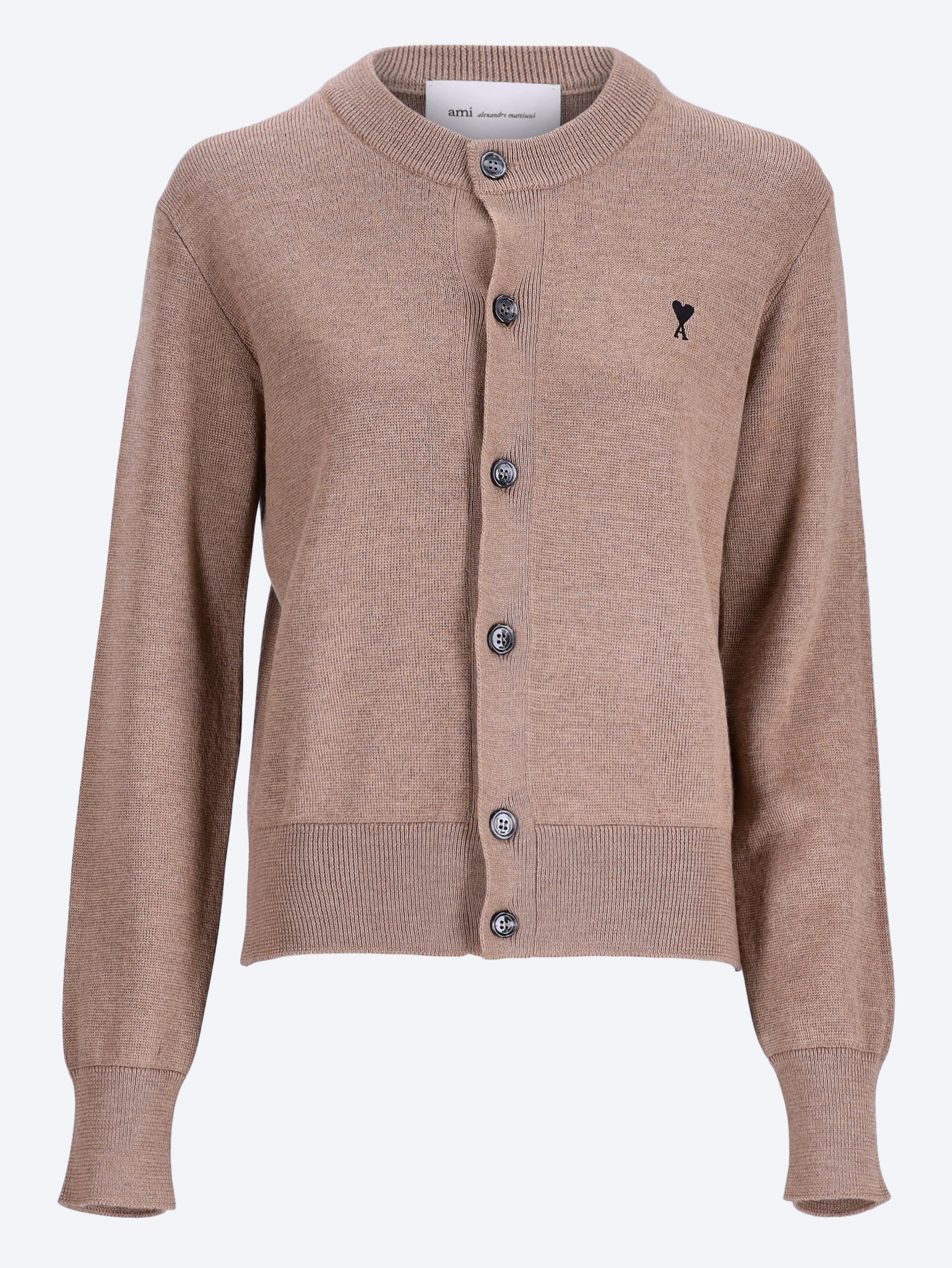 Crewneck cardigan with ami de coeur 1