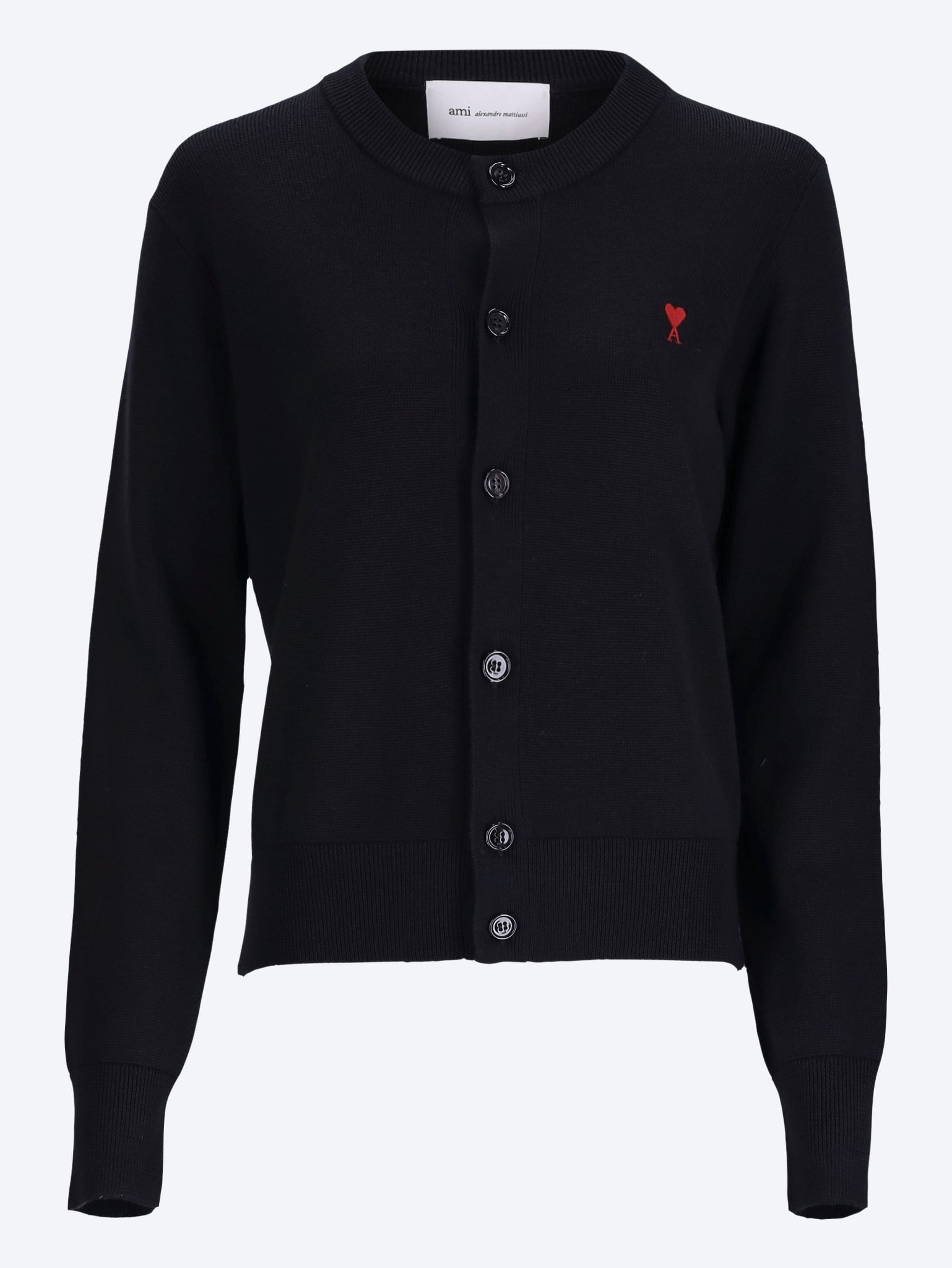 Crewneck cardigan with ami de coeur 1